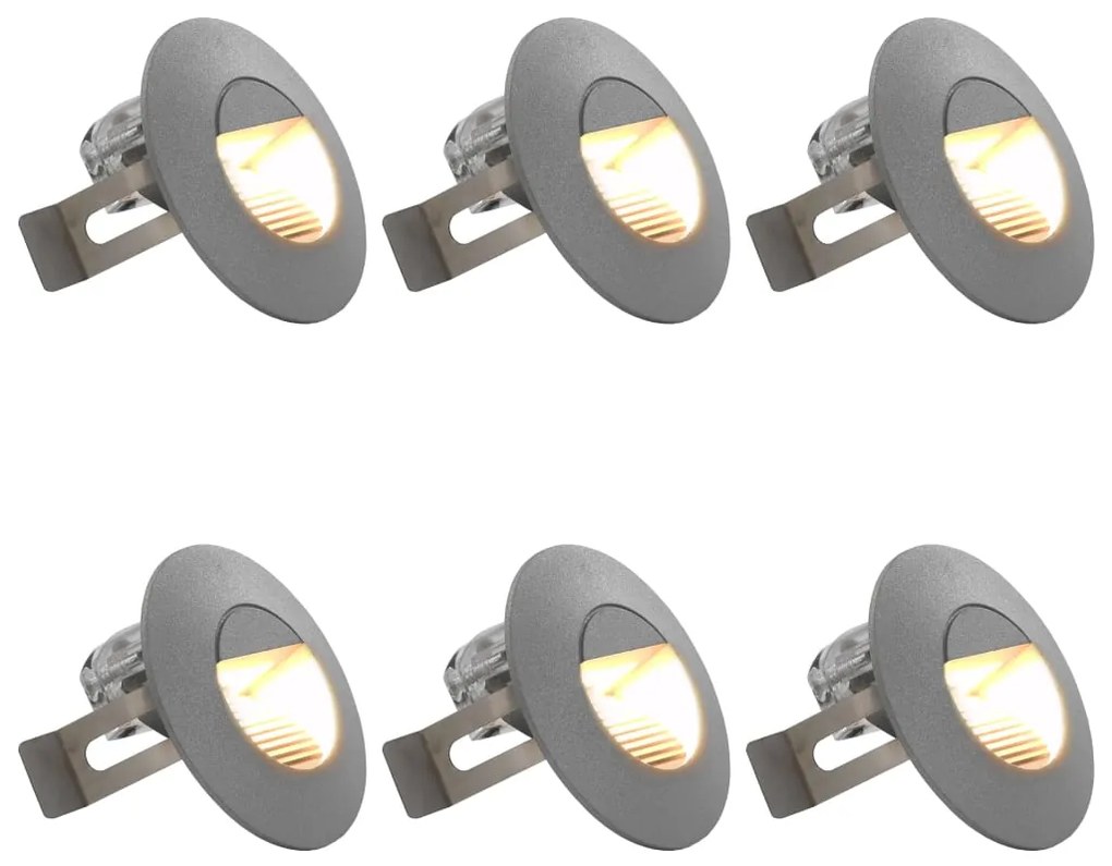 Lampade Da Parete Da Esterno A Led 6 Pz 5 W Argento Rotonde /