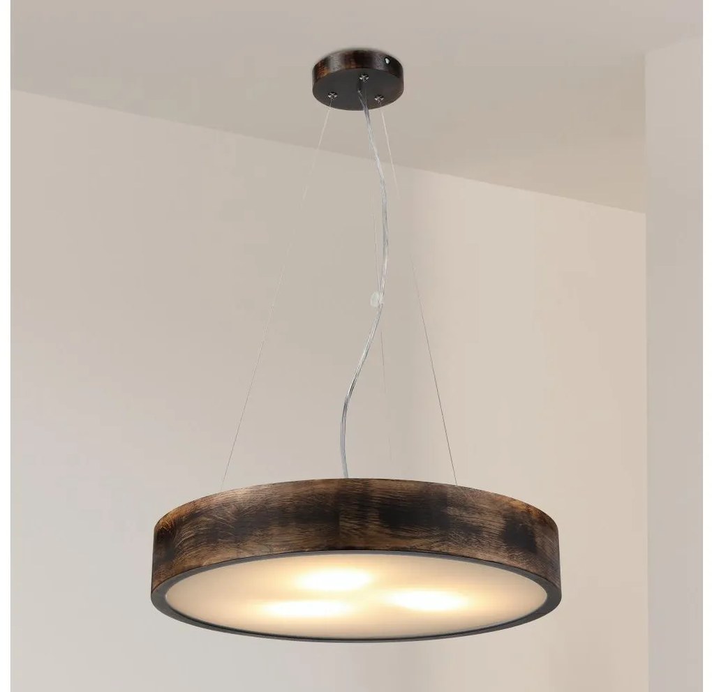 Brilagi - Lampadario LED su cavo CARVALHO SMOKEY 3xE27/60W/230V rovere Ø 47,5 cm