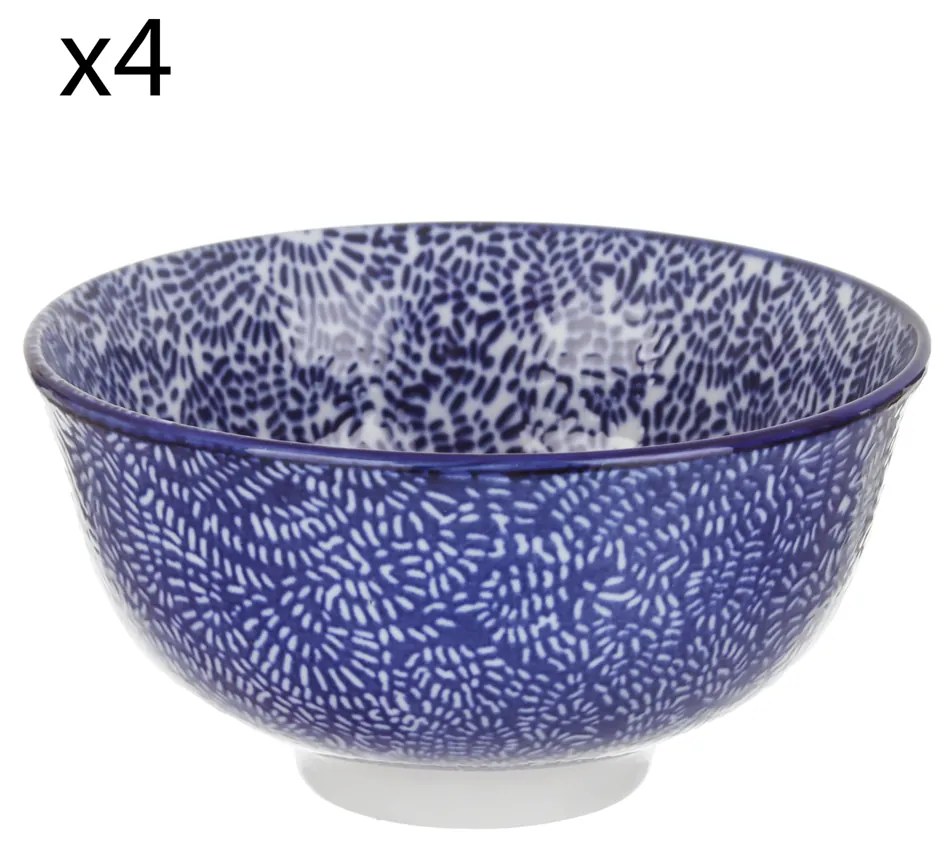 Set 4 coppette puntini blu porcellana Hanami