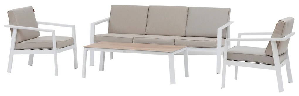 Salotto giardino divano e 2 sedie con tavolino Pavane beige