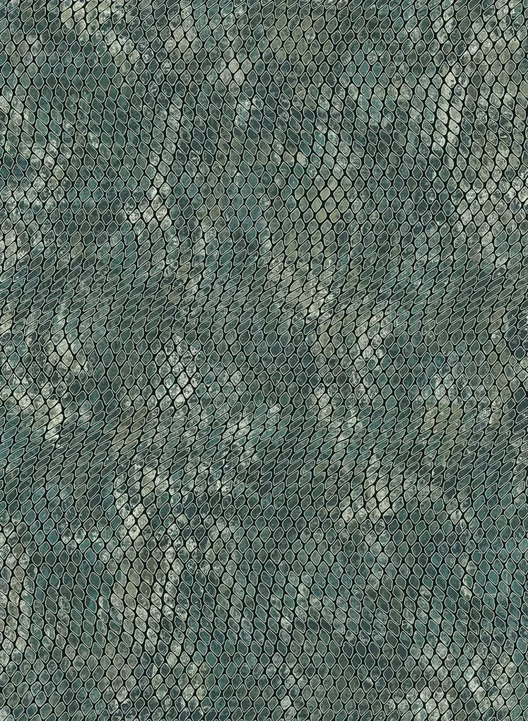 Schlangenhaut Tapete Skin 7 von Eijffinger - Grün/ Grau