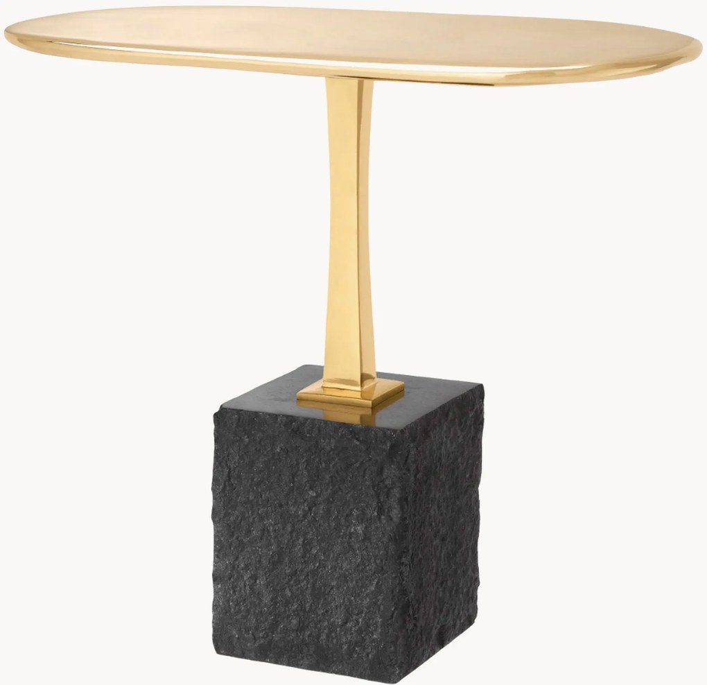 Tavolino ovale con base in granito Kayan