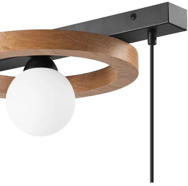 Lampadario a sospensione con filo OTIS 1xG9/5W/230V + 2xE27/15W/230V quercia