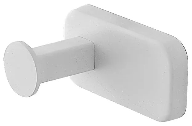 Appendino portasciugamani in acciaio inox bianco con doppio fissaggio