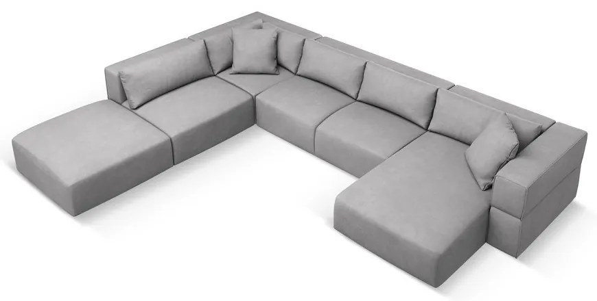 Divano a U angolare grigio chiaro, angolo sinistro Esther - Milo Casa