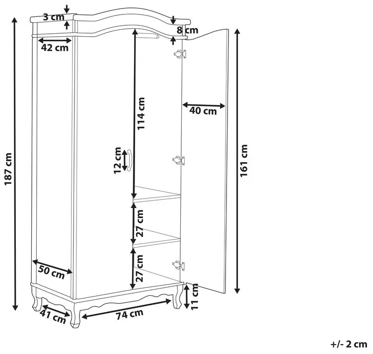 Armadio legno bianco 187 cm CAMMIN Beliani