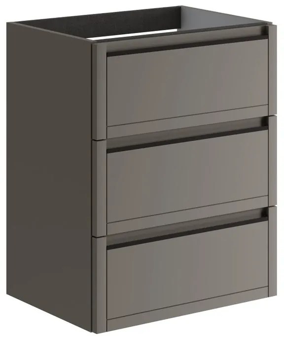 Mobile da bagno sotto lavabo TRATTO grigio opaco L 59.5 x H 78 x P 45.5 cm 3 cassetti, lavabo non incluso