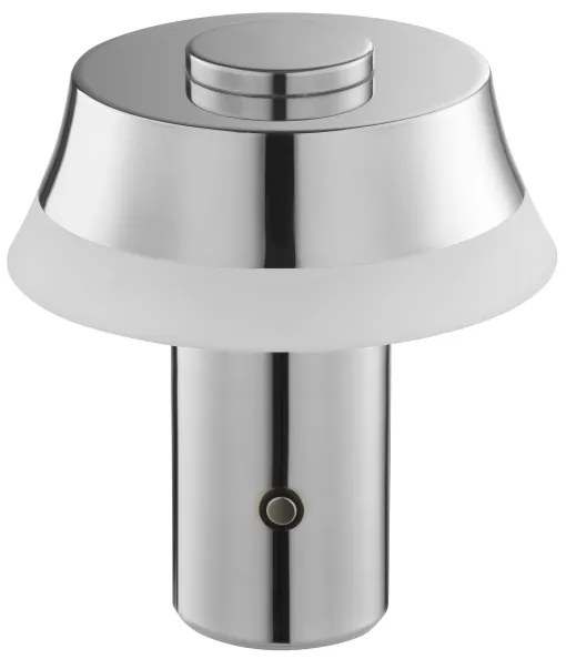 Brilliant - Lampada da tavolo LED KINICH, dimmerabile e ricaricabile, con controllo touch, LED 2,5W/5V 2700K cromo lucido