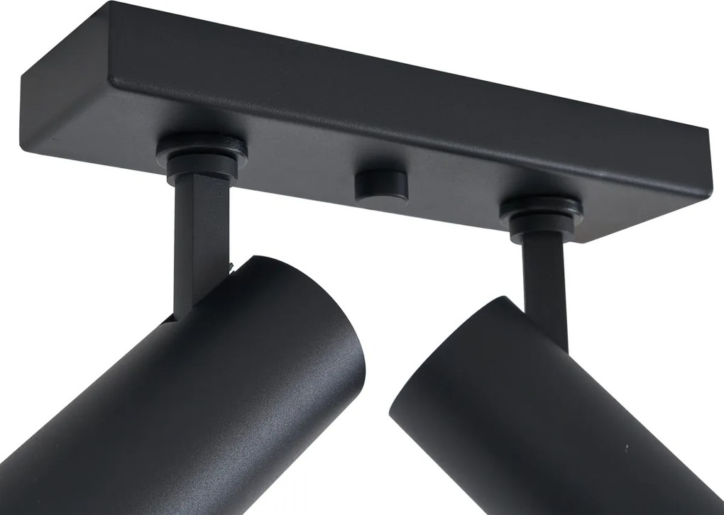 Plafoniera moderna nera con 2 luci LED dimmerabili - Tate