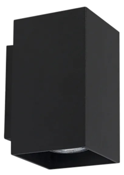 Set di 2 lampade da parete moderne nere quadrate 2 luci - Sandy