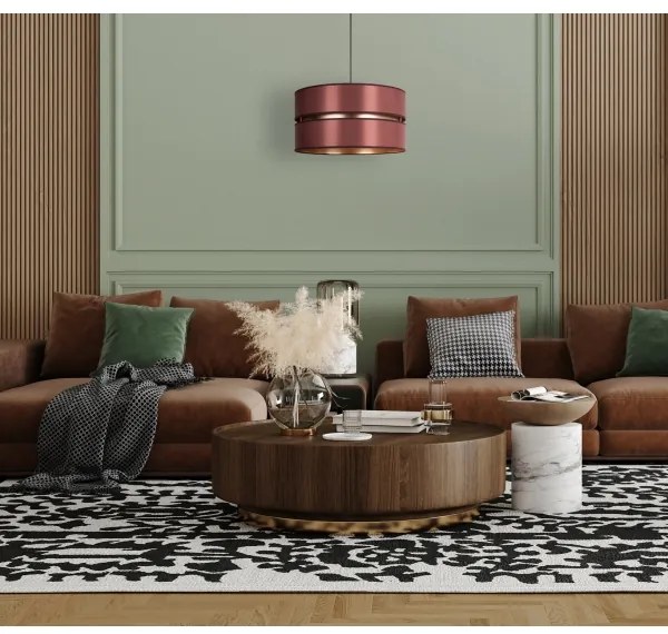 Duolla - Lampadario a sospensione con filo DUO 1xE27/15W/230V diametro 40 cm bordeaux/oro