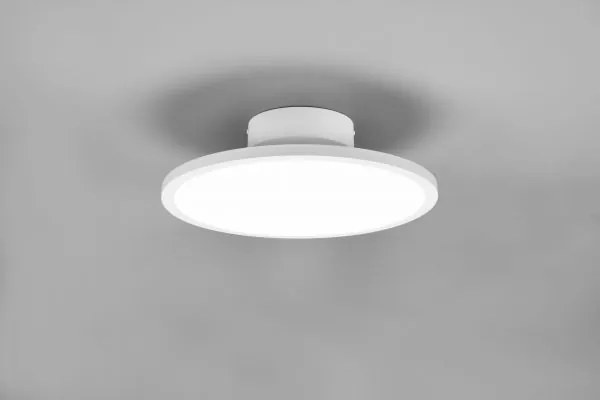 Plafoniera tray led inclinabile dimmerabile d.40cm in metallo bianc...