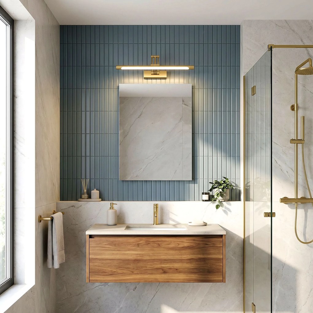 Applique da bagno LED SWE022-1W 42cm Brush Gold