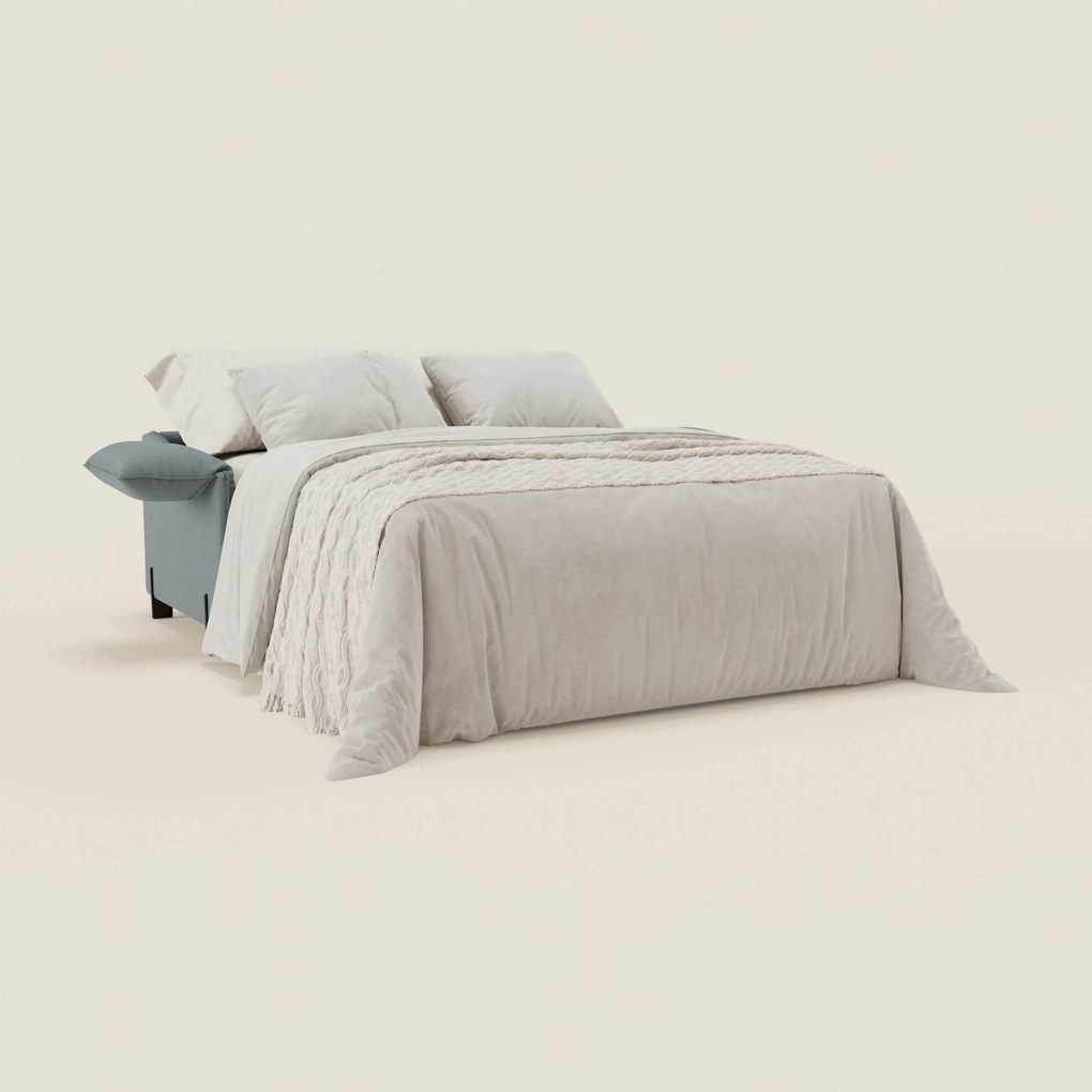 Primula divano letto con materasso alto 18 cm - braccioli mobili e tessuto smacchiabile T05 carta da zucchero