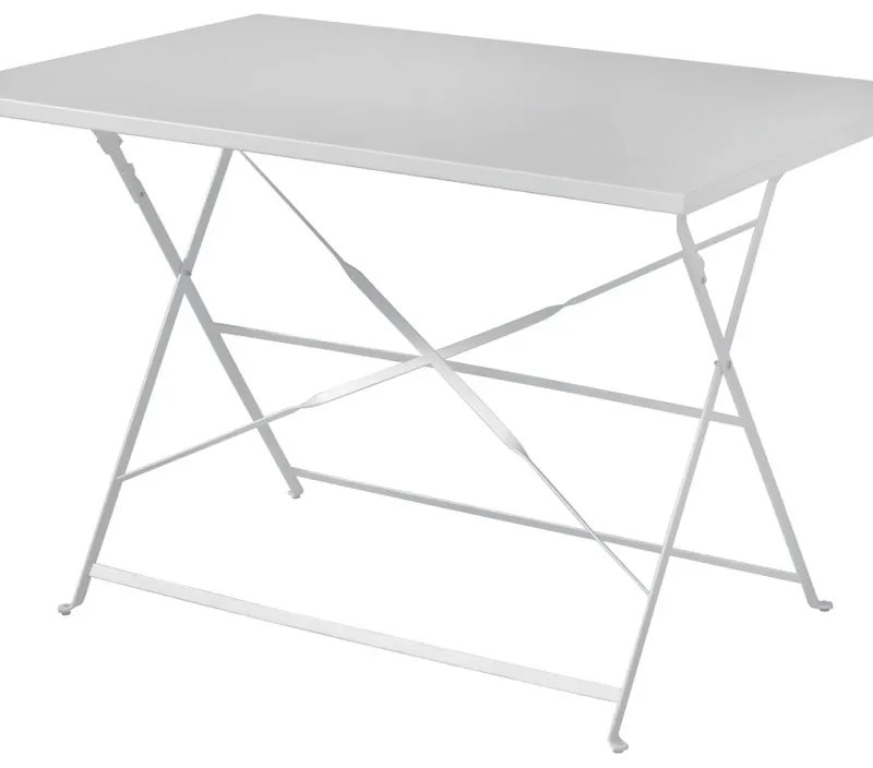 Tavolino da esterno Bistro struttura e superficie in Acciaio  bianco 110x70cm