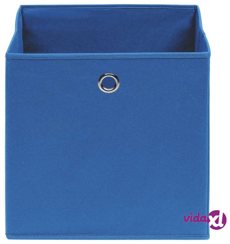 vidaXL Contenitori 10 pz in Tessuto non Tessuto 28x28x28 cm Blu