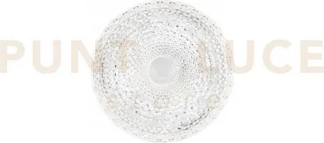 Plafoniera led unika in acrilico bianco con diffusore effetto diama...