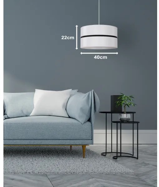 Duolla - Lampadario a sospensione con filo DUO 1xE27/15W/230V diametro 40 cm bianco/nero