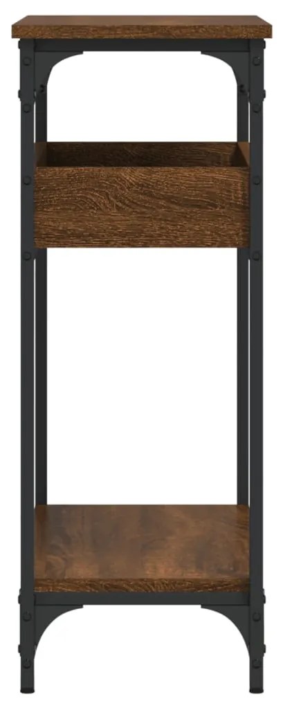 Tavolo consolle ripiano rovere marrone 75x29x75cm multistrato