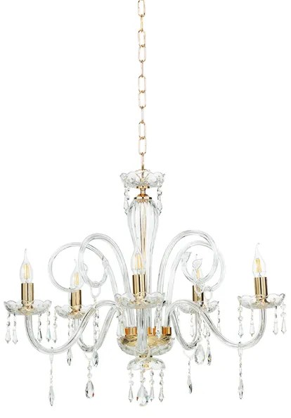 Lampadario a sospensione in cristallo D72 cm MARIATERESA liscio 5 luci