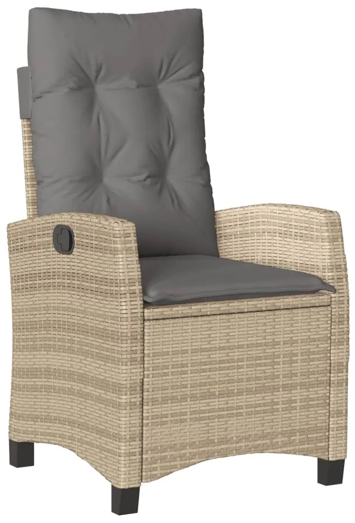 Set pranzo da giardino 9 pz con cuscini beige misto polyrattan