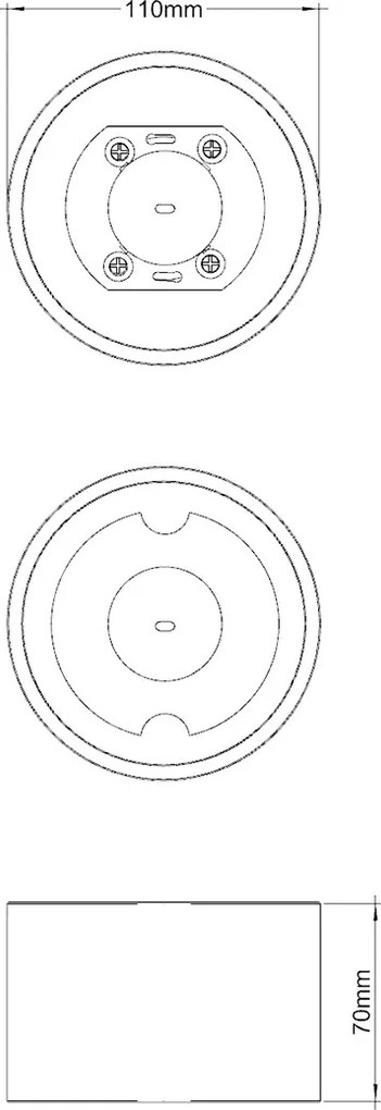Plafoniera Tonda da Soffitto GX53 in Gesso Pitturabile - Serie VOLUMI