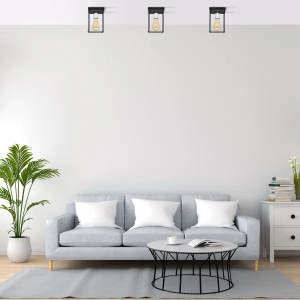 Plafoniera FINN 1xE27/15W/230V nero/cromo