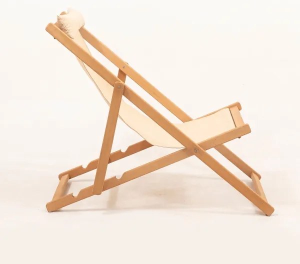 Lettino da giardino beige/faggio