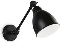 Applique Industrial-Minimal Newton Metallo Nero 1 Luce E27