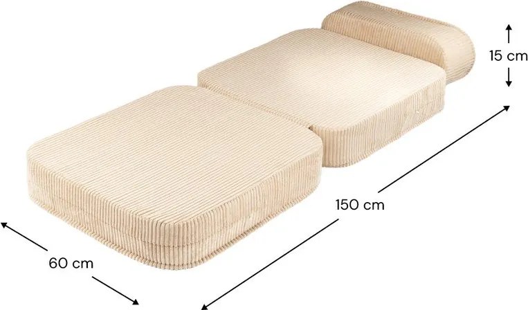 Poltrona per bambini marrone chiaro con rivestimento in velluto a coste Flip – Wigiwama