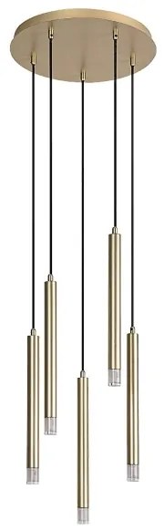 Rabalux 72361 - Lampadario a sospensione con filo RAMIRA 5xG9/5W/230V oro