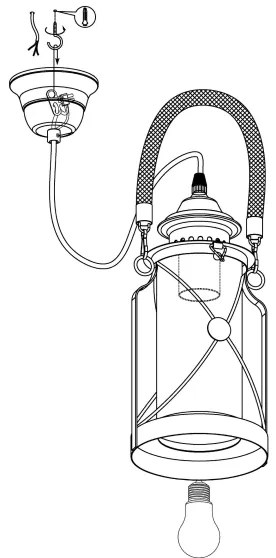 Eglo 49214 - Lampadario BRADFORD 1xE27/60W/230V