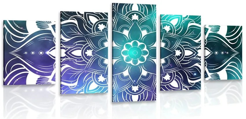 Quadri 5 pezzi – Mandala moderna con motivo orientale
