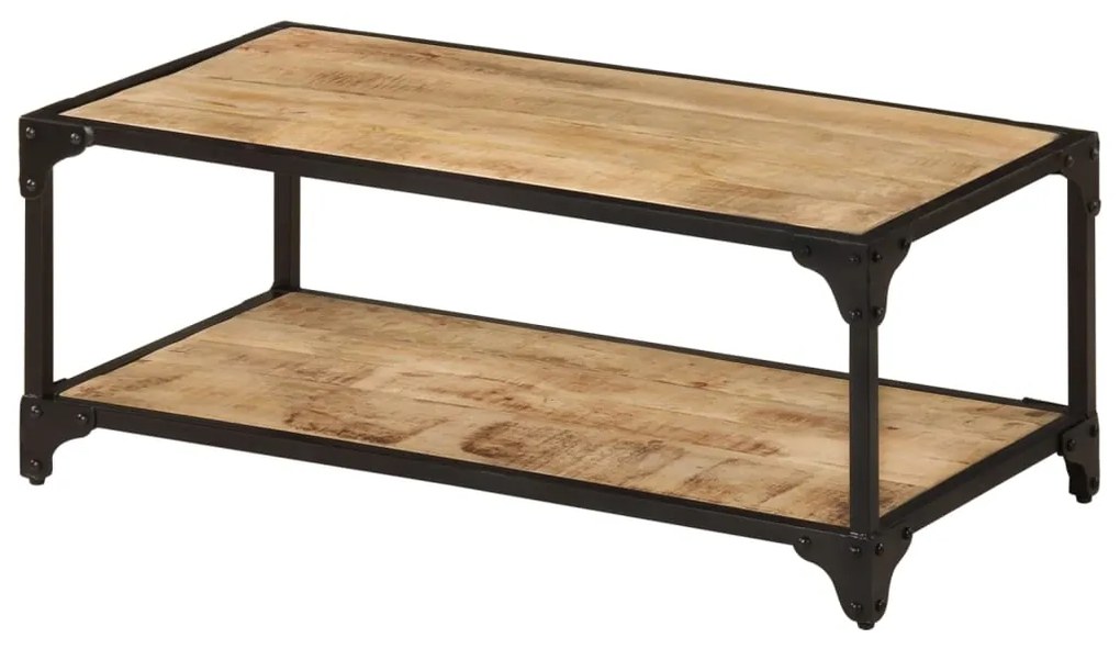 Tavolino Da Salotto 90x45x35 Cm Legno Massello Di Mango Grezzo /