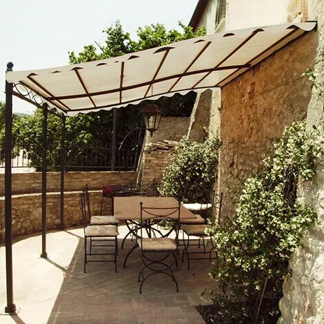 PEGASUS - pergola onda da giardino addossata in acciaio 3 x 4 m