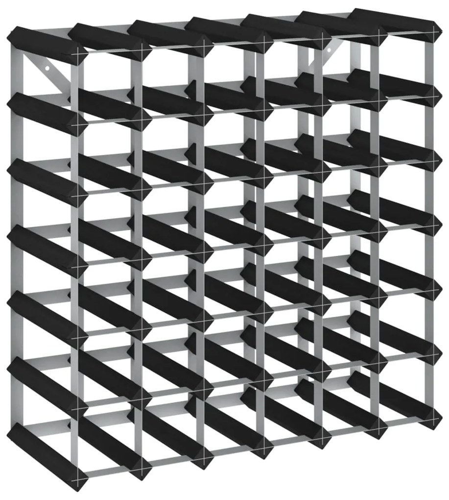 Portavini da 42 bottiglie nero in legno massello di pino