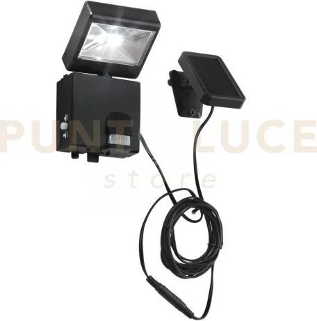 Proiettore led cosmo nero 1w 80lm 4000k ip44 con pannello solare e ...