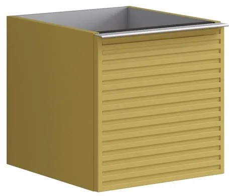 Struttura semi colonna da bagno Pixel2 cassetti laccato opaco giallo sole L 40 x H 40 x P 45.5 cm