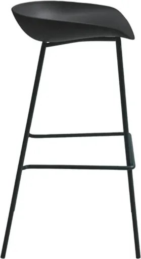 Sgabello in polipropilene Nero con struttura in metallo - AGE 2 pezzi