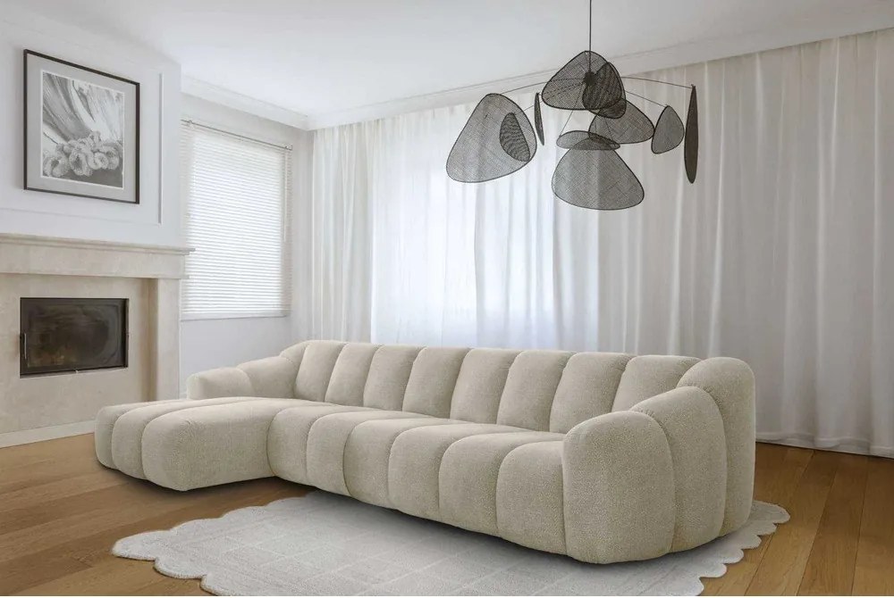 Divano angolare beige (con penisola a sinistra/con chaise lounge) Shell – Miuform