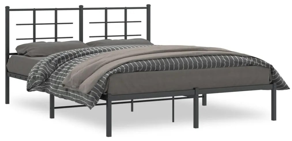 Giroletto Con Testiera İn Metallo Nero 160x200 Cm /