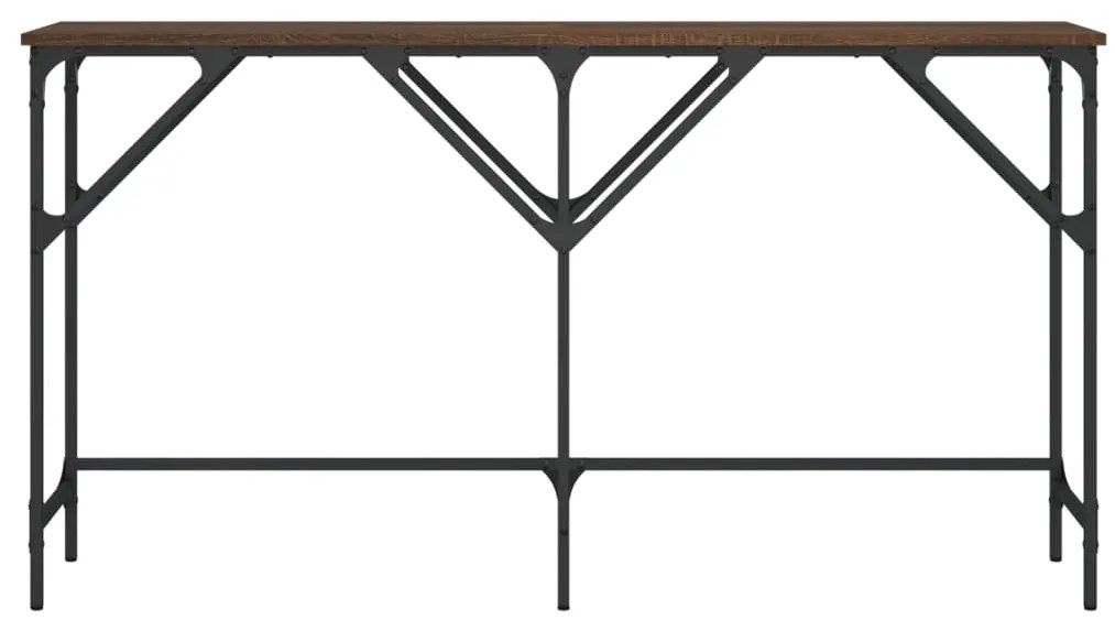 Tavolino consolle rovere marrone 140x29x75 cm legno multistrato