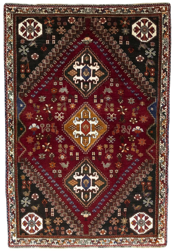 Shiraz Tappeto persiano 180 x 120 Rosso (Iran) Annodato A Mano