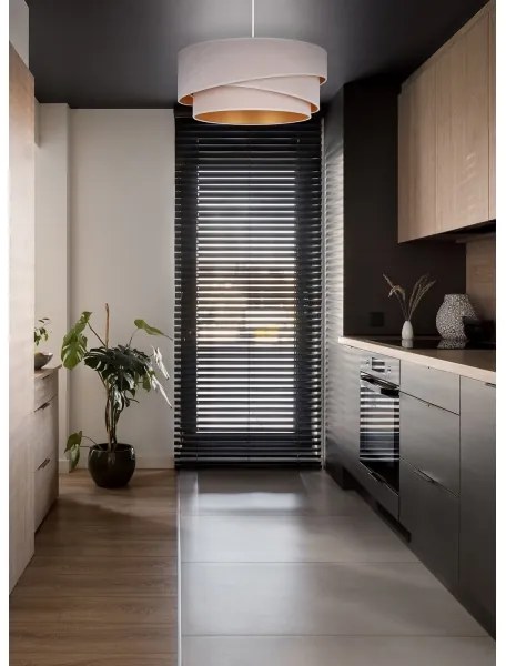 Duolla - Lampadario a sospensione con filo KOBO 1xE27/15W/230V diametro 45 cm color crema/oro