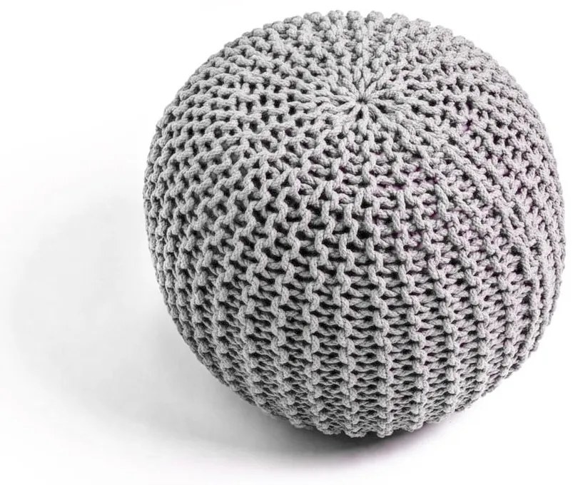 Poggiapiedi grigio con rivestimento in lavorato a maglia Jagger – Bonami Essentials