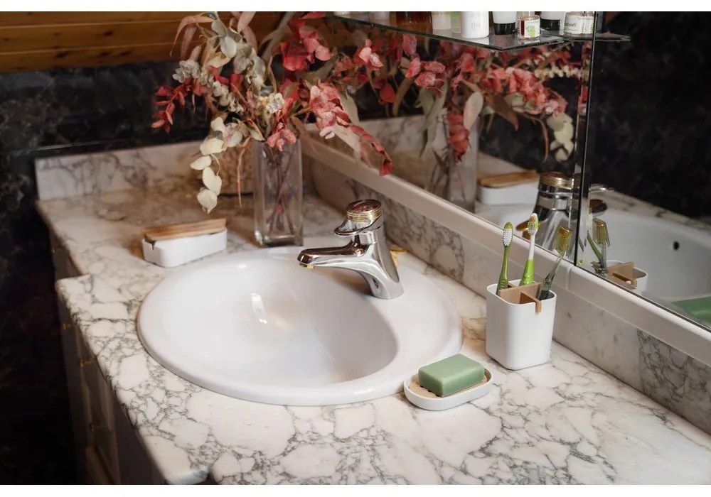 Organizzatore da bagno bianco Ecologic, 8,4 x 7,8 cm - Compactor