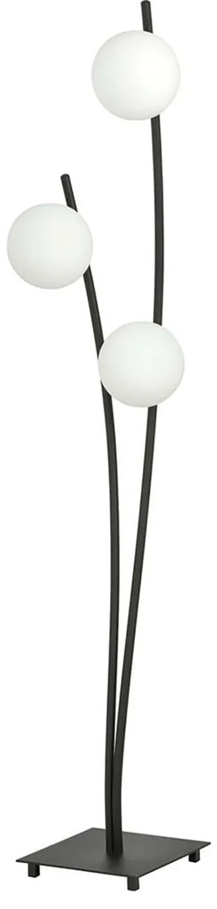 Piantana Contemporaneo Oceano Acciaio Nero 3 Luci E14 Ip20