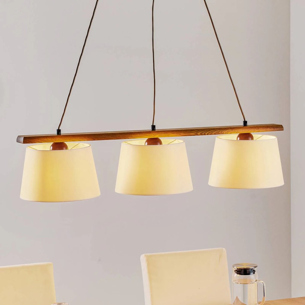 Lamkur Lampada sospensione Sweden, 3 luci, rovere rustico