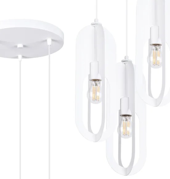 Sollux SL.1361 - Lampadario a sospensione con filo NICUS 3xE27/15W/230V bianco