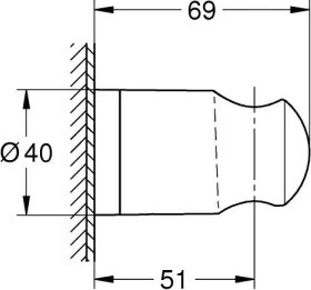 GROHE 27958001 - Supporto doccia da parete VITALIO UNIVERSAL, cromo lucido